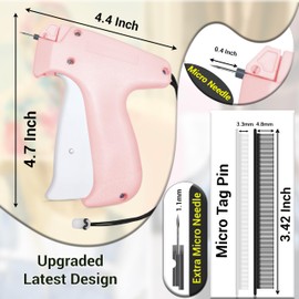 Micro Stitch Gun For Clothes,Stitchy Quick Clothing Fixer Gun,Quick Stitch Sewing Gun With 2 Micro Needle,2000pc 4types Micro Fastener tag,clothing stitch gun(Pink),Not Regular Tag Gun