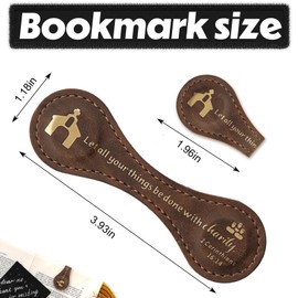 ABTOLS Christian Magnetic Bookmarks, Vintage Leather Magnetic Bible Bookmarks Inspirational PU Leather Magnetic Scripture Bookmarks Brown Religious Book Markers for Book Lovers Readers