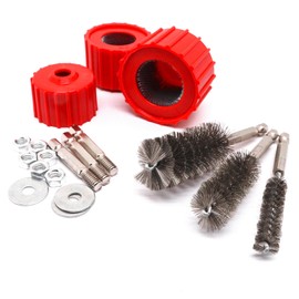 6pcs Set Bore Brush for Drill, 1/4" Hex Shank Stainless Steel Twisted Wire Brush for Drill, 3pcs Tube Pipe Cleaner for Rust & 3pcs Copper Pipe Cleaner