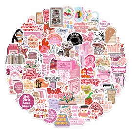 Pink Bookish Stickers for Kindle 100pcs Cute Aesthetic Reading Waterproof Decals Laptops Water Bottles Skateboards Bicycle Luggage and More Holiday Gifts Perfect Teens Kid Adults