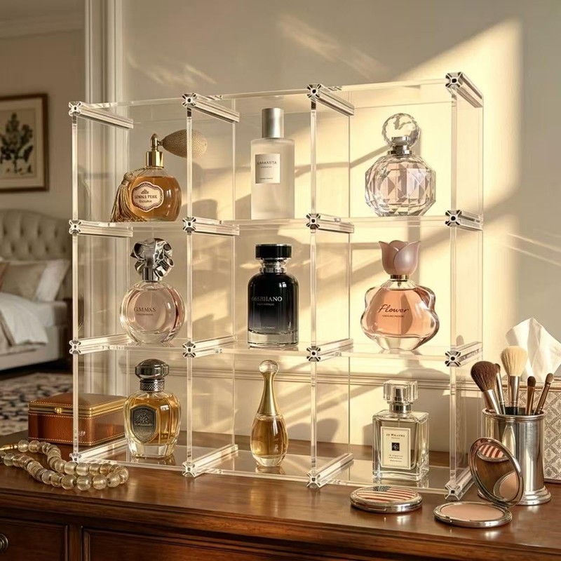 Open-Front Acrylic Desktop Display Case with Sturdy Aluminum Frame, Easy-Access