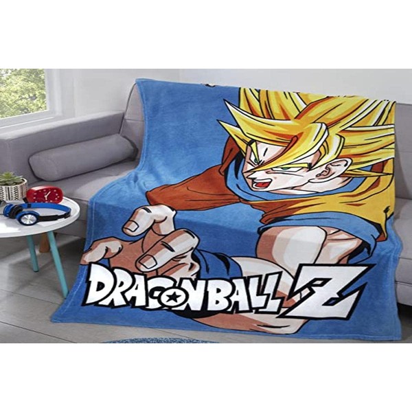 Dragon Ball Z Plaid Battle – Couverture Plaid Super Douce – Motif : Sangoku – Cadeau pour Fan et Passionné – Qualité Supérieure – Dimensions 100 cm x 150 cm