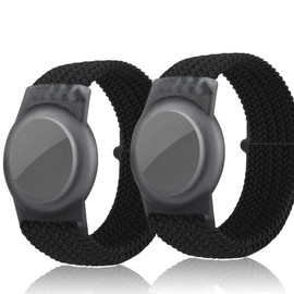 22mm Wristband Compatible with Airtag, Adjustable Airtag Bracelet, Soft Airtag Watch Strap for Kids, Teens, Elders 2 Packs