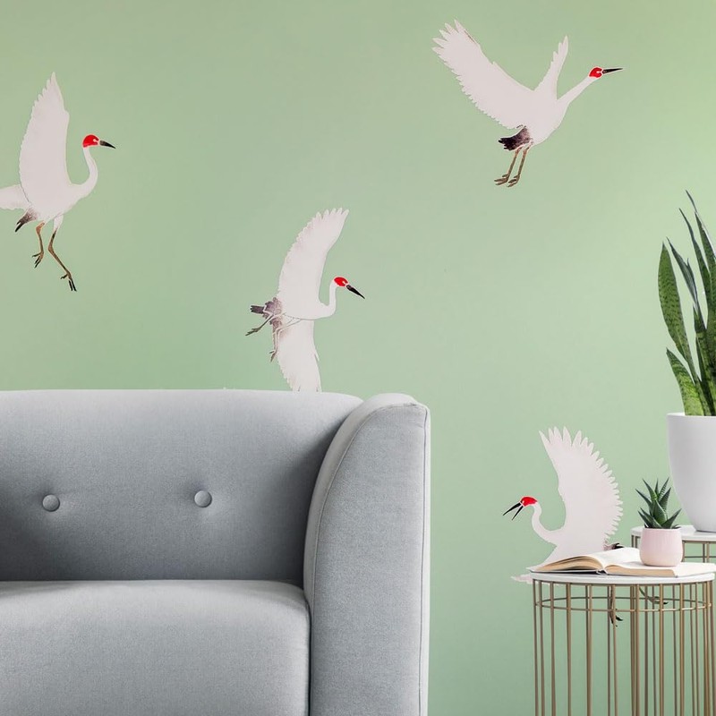 Dancing Egrets Wall Pattern Stencil Kit - Wall Stencils for