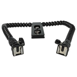 vhbw Universal Dual Flash Mount for Various Cameras, DSLR SLR Cameras, e.g. Compatible with Canon, Nikon, Panasonic etc. - Flash Rail