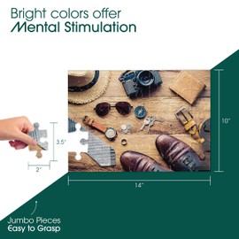 Keeping Busy Dementia Puzzles for Elderly - Large Piece Puzzles for Seniors - 35 Piece Jigsaw Travel Puzzle - Color Coded with Templates - Dementia Activities for Seniors - Easy Adult Puzzle