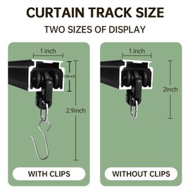 MaKefeile Ceiling Curtain Tracks Ceiling Mounted Heavy-Duty Curtains Rails Room Divider Curtain Track for Living Bedroom Shower Privacy RV Garage Divider Track and Hooks, Black 18ft.