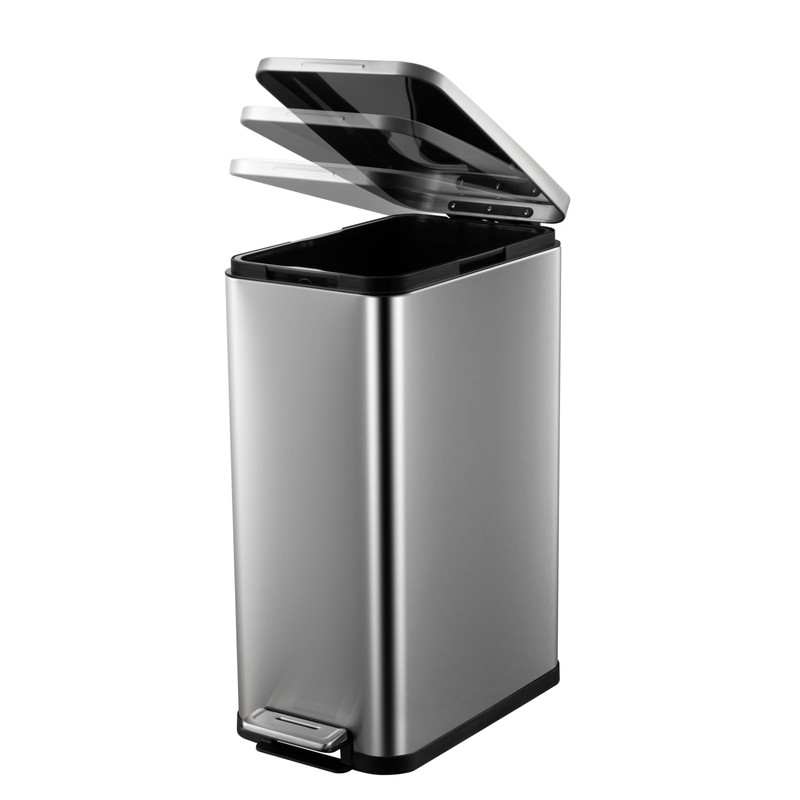 13.2 Gallon / 50L Kitchen Trash Can, Slim Stainless Steel