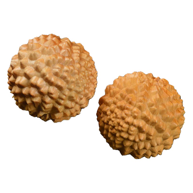 2pcs Wooden Hand Massage Ball Palm Relaxing Spiky Textured Acupoint