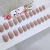 SEMTIM Nail Tips, 24 Pieces, Medium, Short, Round False Nails,
