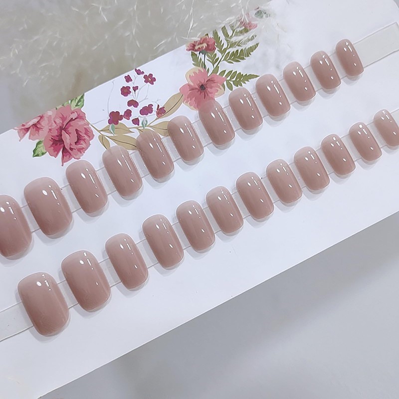 SEMTIM Nail Tips, 24 Pieces, Medium, Short, Round False Nails,