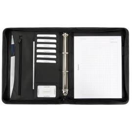 Ring Binder Folder Zipped with Pad 4 Ring Capacity 30mm A4 Black
