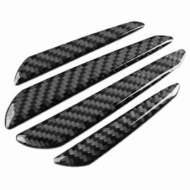 Protectores de Borde de Puerta de Coche, Fibra de Carbono Anticolisión Parche Protector de Parachoques Negro Universal Autoadhesiva de Parachoques Tra