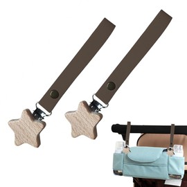 UrbanPulse Blanket Clips, Baby Stroller Clips, Star Shape, Blanket Clips, Baby Stroller Accessories, Fall Prevention, Cold Protection, Set of 2 (Coffee)