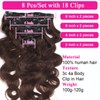 Brown Clip-In Hair Extensions, Real Hair, Wavy Clip-In Hair Extensions