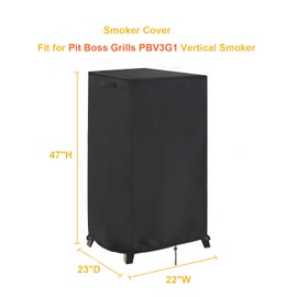 Smoker Cover Fit for Pit Boss Grills PBV3G1 Vertical Smoker, Waterproof Grill BBQ Cover Vertical Smoker Covers - 23" D x 22" W x 47" H