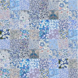 30 Liberty Fabric Tana Lawn ™ Squares, Blues (2.5 x 2.5 inch)