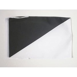 AZ FLAG Black and White Diagonally Divided Flag 18'' x 12'' cords - race officer - Racing SMALL flags 30 x 45cm - Banner 18x12 in