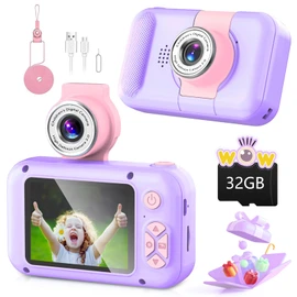 Kids Camera, ARNSSIEN Camera for Kids, 2.4" IPS Screen Digital Camera, 180° Flip Lens Student Camera, Kids Selfie Camera with Playback Game, 4 5 6 7 8 9 10 11 Years Old Christmas Birthday Gift for Girls Boys