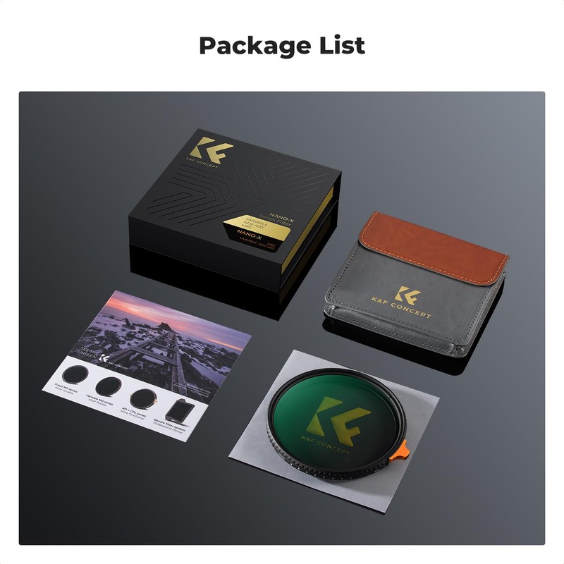 K&F Concept 105mm Putter Variable ND Filter ND2-ND400 (1-9 Stops)