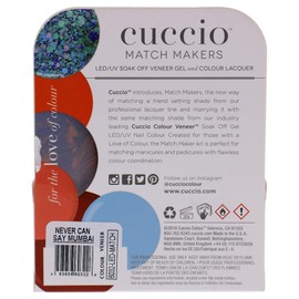 Cuccio Matchmaker - Colour Nail Lacquer & Veneer Gel Polish - Never Can Say Mumbai - For Manicures & Pedicures, Full Coverage - Long Lasting, High Shine - Cruelty, Formaldehyde & Toluene Free - 2 pc