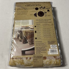 Acorn Jacquard Autumn Fall Tablecloth 70”