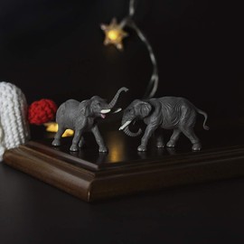 Evemodel 10pcs Model Railway 1:87 Well Painted Elephant PVC Animals HO Scale Elephants AN8708
