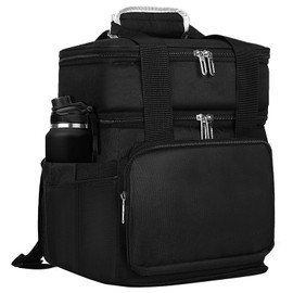 KALVATAY Double Deck Insulated Lunch Box, Reusable Large Lunch Bag - Heavy Duty Waterproof Leakproof Cooler Bag for Men Women Adults Work Outdoor Picnic Day Trips, 24 Can/18L