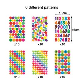 3350Pcs Smile Face Stickers Star Stickers, Teacher Motivational Sticker for Kids Reward Sticker Students Reward Chart Behavior Labels (60 Sheets)