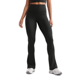 CRZ YOGA Butterluxe High Waist Mini Flared Leggings for Women 31.5" - Bootcut Yoga Pants with Pocket Casual Lounge Comfy Black Small