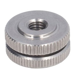 Fafeicy Pack of 10 M6 Knurled Knurled Nuts, 304 Stainless Steel Flat Head Through Hole Handsuit Nut, DIN467 Standard, for Common 3D Printer Beds, Machine Tools (M6)