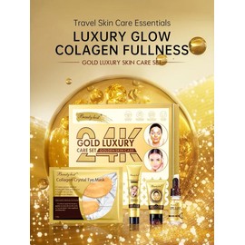 Beauty Host 24K Gold Anti-Aging Skincare Set - Luxury Face Treatment Collection with 30g Cream, Radiant Glow, Supports Skin Elasticity & No Parabens