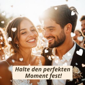 10 Confetti Cannons Hearts White for Wedding - Made of Biodegradable FSC Confetti - Easy and Safe - 5-8 m Confetti Beam - White