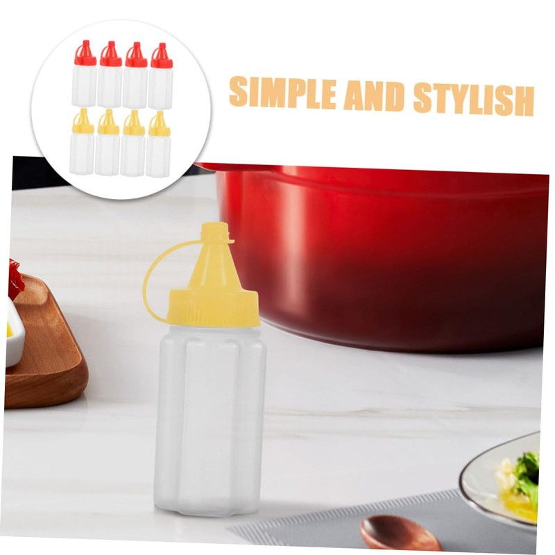 ABOOFAN 8pcs Mini Squeeze Bottles Reusable Leak Condiment Containers for