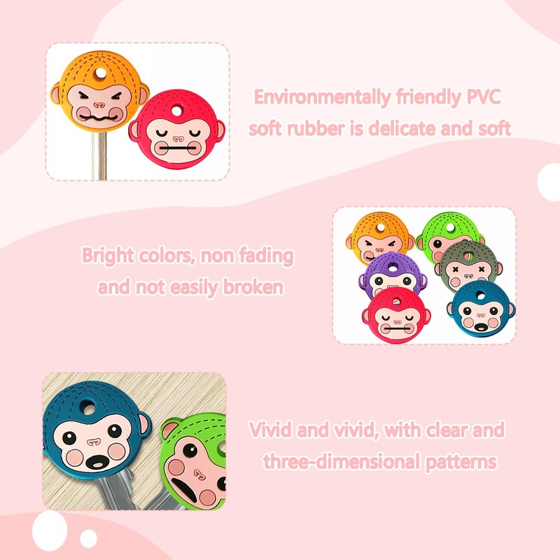 Bansusu 6PCS Key Caps Cartoon Key Cap Cover Cute Monkey