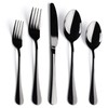 Black Flatware Set for 8,40-Piece Silverware Set for 8, SANLUNS