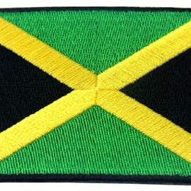 Jamaica Flag Embroidered Emblem Rasta Jamaican Rastafarian National Iron On Sew On Patch