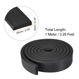 sourcing map EPDM Foam Rubber Sealing Strips Weather Strips for Door and Window Sliding Door Soundproof Sound Insulation Door Seal 0.78 Inches Width x 39.37 Inches Long x 0.19 Inches Thick Black