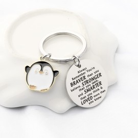 WSNANG Penguin Keychain Penguin Gifts Penguin Friend Penguin Jewelry Gifts for Penguin Lover Couple Gifts, Silver, Keychain pendant 30mm*30mm