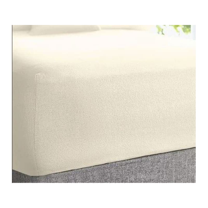 Off-White Thermal Flannelette Fitted Bed Sheet 30cm Deep 100% Soft
