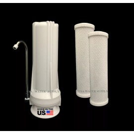 WATER WORLD COUNTER TOP Water FILTRATION System With FAUCET Adapter & 2 Carbon Filters