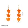GBAHFY Acrylic Autumn Maple Leaf Earrings with Water Pattern Design