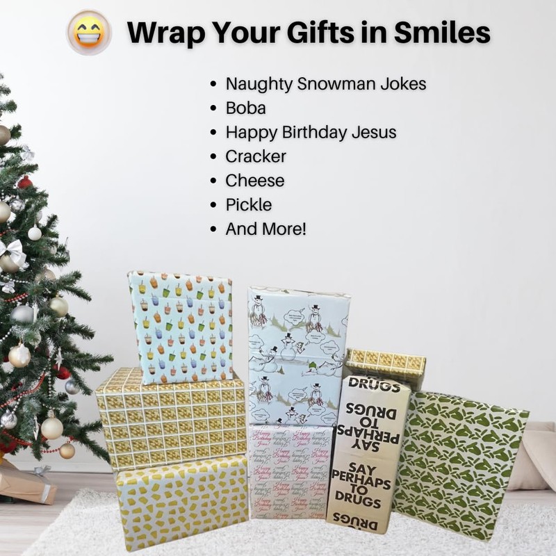 Cracker Wrapping Paper Set | Two 20inx30in Folded Wrapping Papers