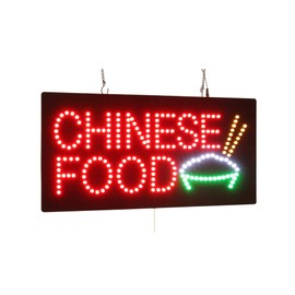 Chinese Food Sign, 24"x12", 60x30cm, TOPKING, LED, Neon, Florescent, Signage, Signboard, Display, Billboard, Screen, Grand Opening, Gift