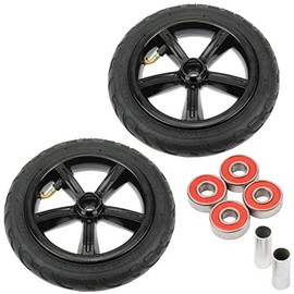 2 pieces FunTomia Big Wheel 205 mm. / 8 inches. Scooter Air Tyre Set including Mach1 Ball Bearings + Spacer - Replacement Wheels