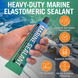Marine Sealant and Adhesive Waterproof Marine Grade Sealant Caulk High Temp Caulking Water Sealant for Boat Auto and RV Without Silicone - 1 Tube Black 3oz