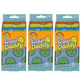 Scrub Daddy Modelo Scour Daddy Fibra con Malla 3 Paquetes de 3 Esponjas c/u