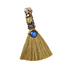 Crystal Witches Altarbroom - Handmade Magic Witch Broom Zodiac Healing Stones, Ideal for Meditation, Healing and Yoga (Scorpio (Oct 23 - 21 Nov))
