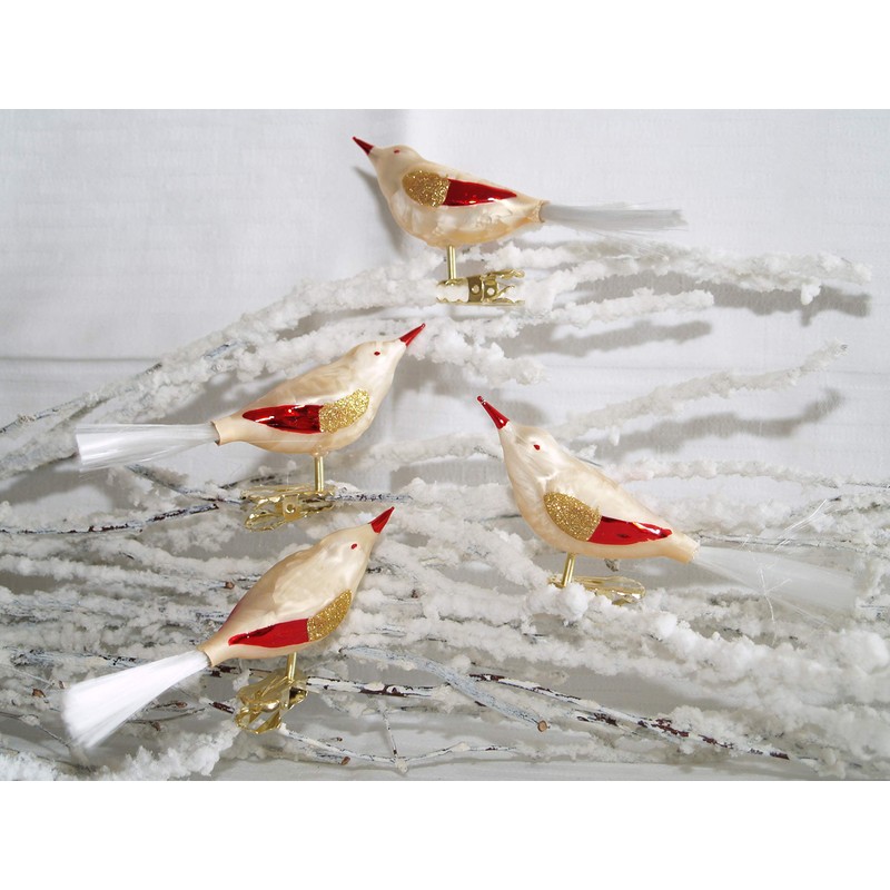 Jingle Bells Lauscha Glass Bird with Glass Tail Tradition