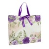 Beautiful Purple Floral Gift Bag with Ribbon, Medium Large